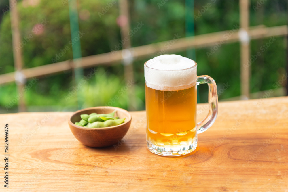 枝豆とビール 枝豆とビール