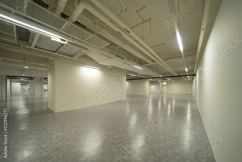 Empty room in shopping mall hall with space. Interior design. New modern room rental property, living space units. lifestyle.
