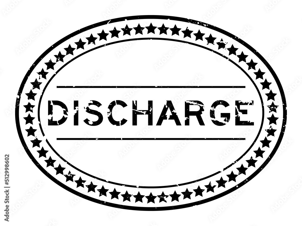Grunge black discharge word oval rubber seal stamp on white background Grunge black discharge word oval rubber seal stamp on white background