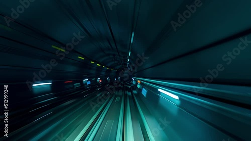 Time lapse 4k Subway tunnel fast speed in South Korea