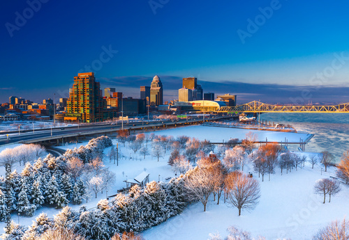Beautiful shot of Louisville during winter