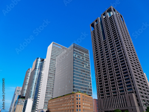 大阪中之島3丁目 田蓑橋から見る中之島の高層ビル群