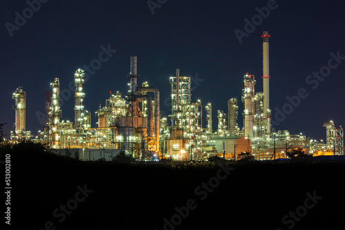 Oil​ refinery​ and​ plant and tower column of Petrochemistry industry in oil​ and​ gas​ ​industrial