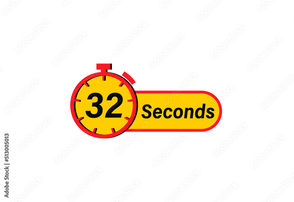 32 Seconds timers Clocks, Timer 32 sec icon, countdown icon. Time measure. Chronometer icon isolated on white background 32 Seconds timers Clocks, Timer 32 sec icon, countdown icon. Time measure. Chronometer icon isolated on white background