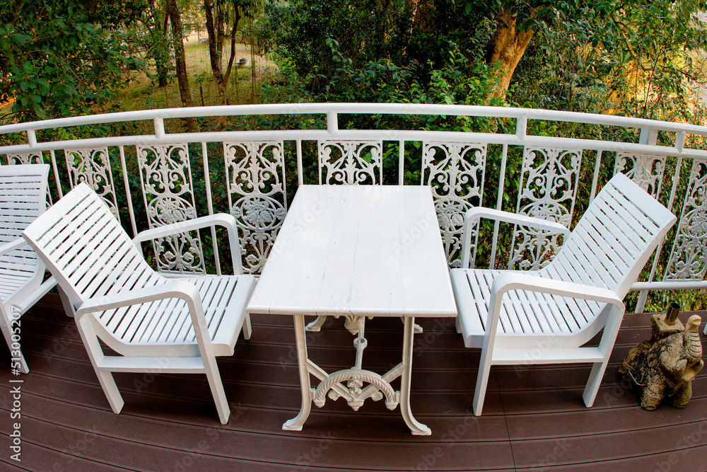 Table and chairs in front of the restaurant; Table and chairs in front of the restaurant;