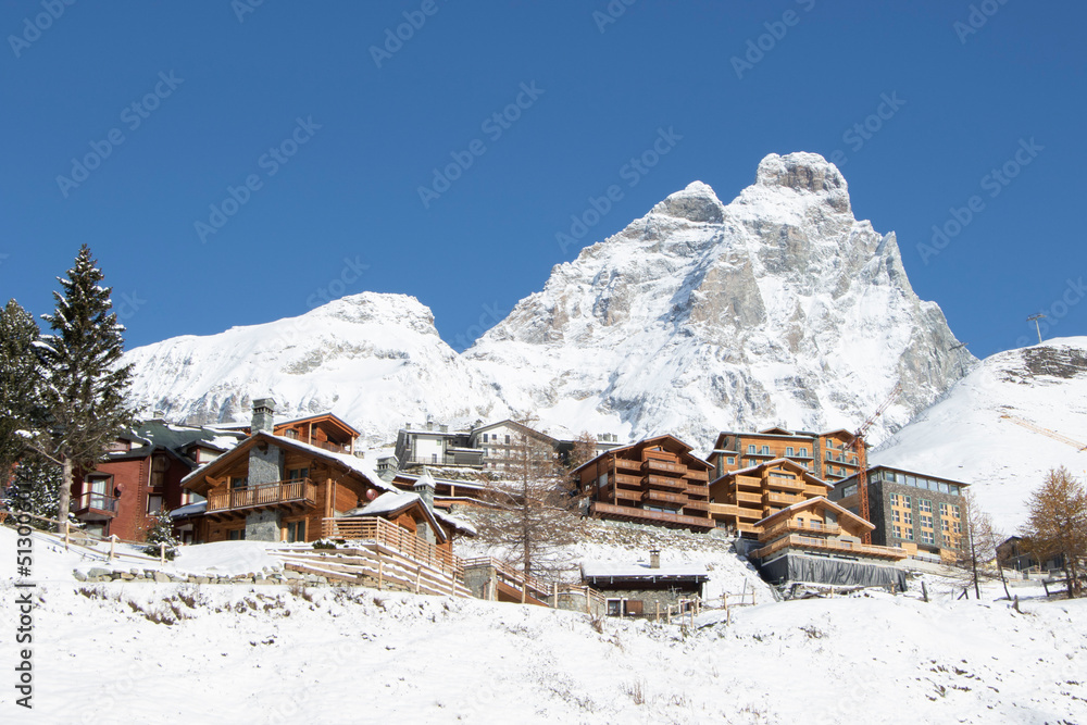 Breuil Cervinia Valle d'Aosta Italy ski resort Mont Cervin,Matterhorn Italian side
