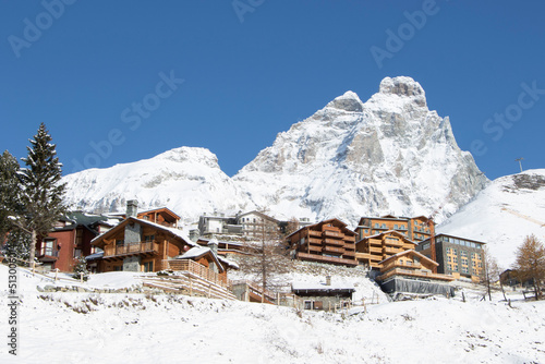 Breuil Cervinia Valle d'Aosta Italy ski resort Mont Cervin,Matterhorn Italian side