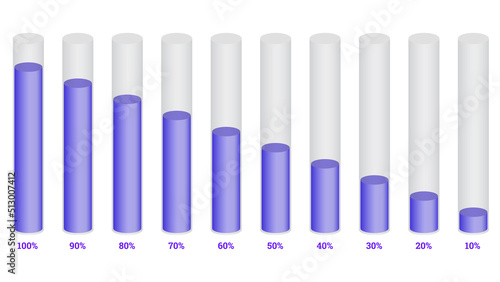 percentage infographics vector illustration in shape of cylinder and liquid