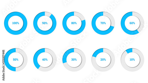 percentage infographics vector illustration in shape of flat circle ring