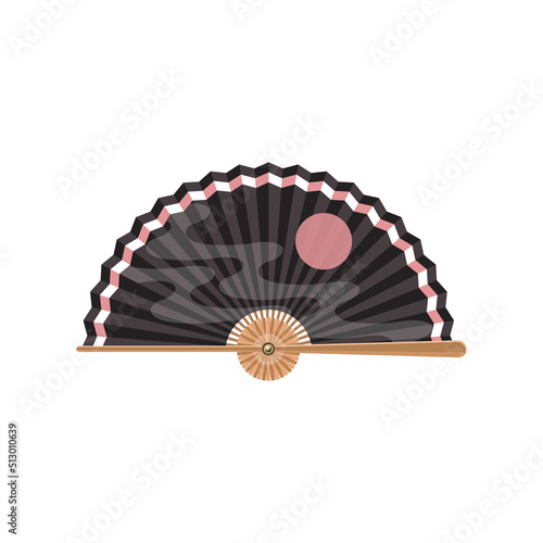 Illustration of asian fan in a detailed modern style.