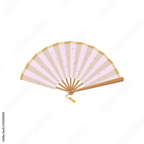 Illustration of asian fan in a detailed modern style.
