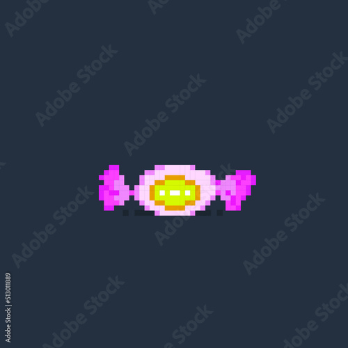 single candy in pixel art style