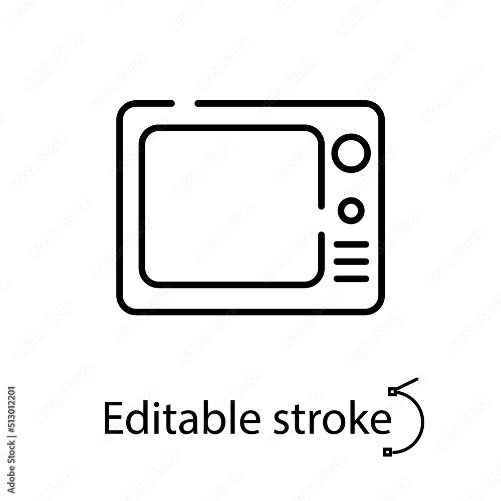 Retro tv outline icon. Pop art style. Electronics store. Social media news. Isolated vector stock illustration Retro tv outline icon. Pop art style. Electronics store. Social media news. Isolated vector stock illustration