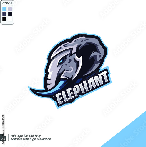 Elephant Esport Logo Mascot Vector Illustration for logo gaming template.