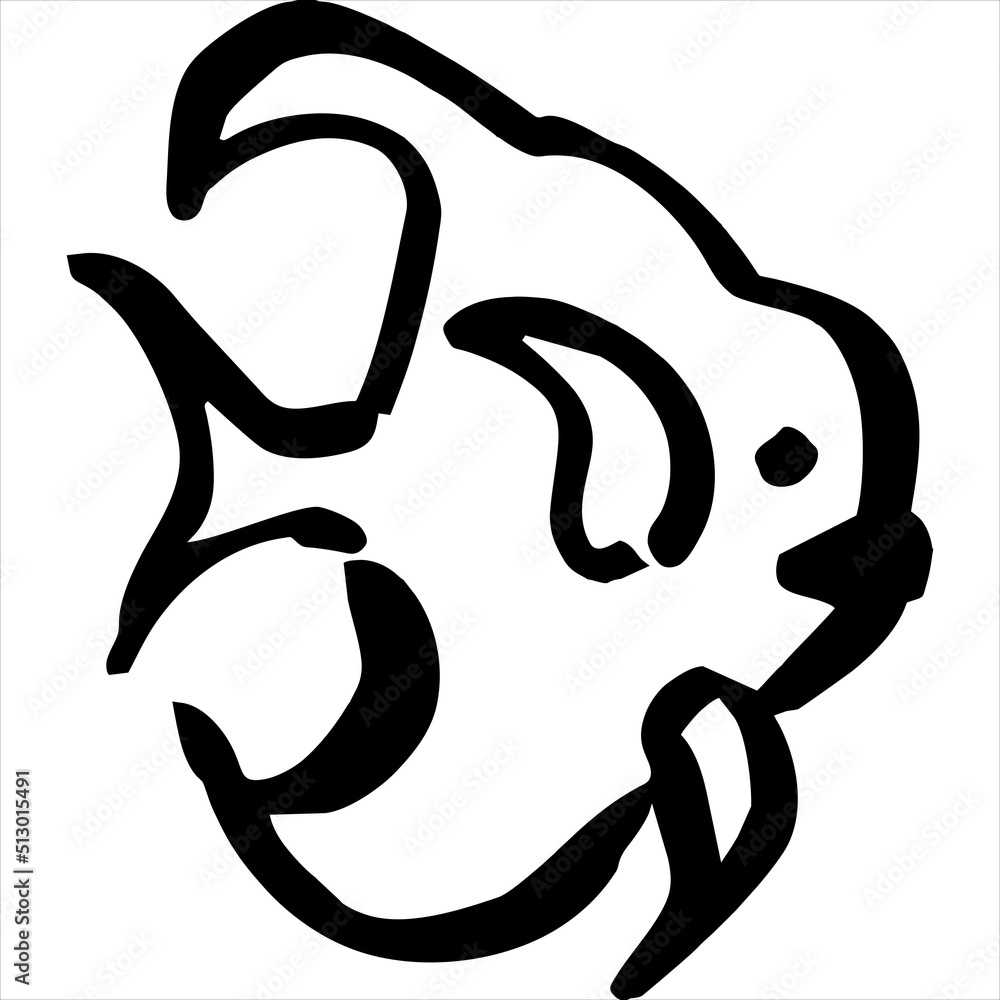 Vector, Image of fish icon, black and white color, with transparent background Vector, Image of fish icon, black and white color, with transparent background