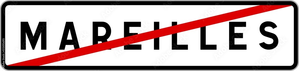 Panneau sortie ville agglomération Mareilles / Town exit sign Mareilles Panneau sortie ville agglomération Mareilles / Town exit sign Mareilles