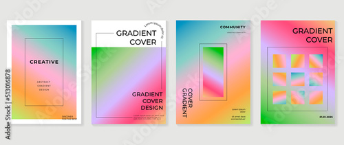 Abstract vibrant gradient background vector. Minimalist style cover template with shapes, colorful and liquid color. Modern wallpaper design perfect for social media, idol poster, photo frame.