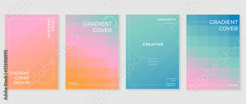 Abstract vibrant gradient background vector. Minimalist style cover template with shapes, colorful and liquid color. Modern wallpaper design perfect for social media, idol poster, photo frame.
