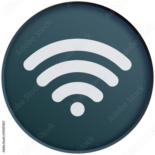 wifi icon button sign on white