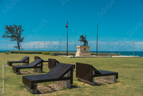View of the  General Gregorio Luperon statue in Puerto Plata, Dominican Republic photo