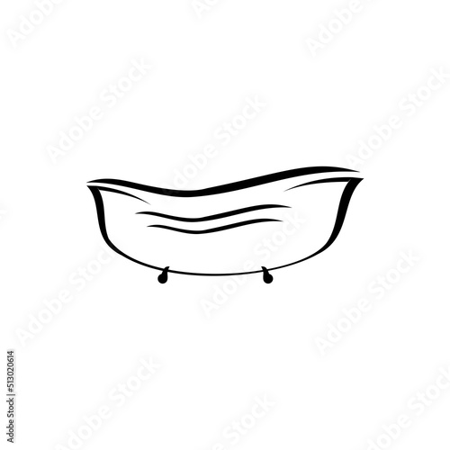 bathtub icon logo design template