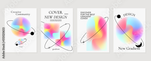 Abstract fluid gradient background vector. Minimalist style cover template with shapes, colorful and liquid color. Modern wallpaper design perfect for social media, idol poster, photo frame.