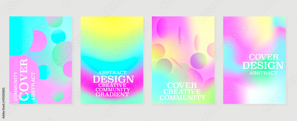 Abstract fluid gradient background vector. Minimalist style cover template with shapes, colorful and liquid color. Modern wallpaper design perfect for social media, idol poster, photo frame.