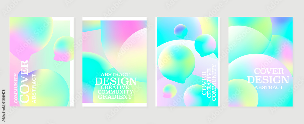 Abstract fluid gradient background vector. Minimalist style cover template with shapes, colorful and liquid color. Modern wallpaper design perfect for social media, idol poster, photo frame.