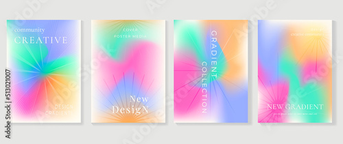 Abstract fluid gradient background vector. Minimalist style cover template with shapes, colorful and liquid color. Modern wallpaper design perfect for social media, idol poster, photo frame.