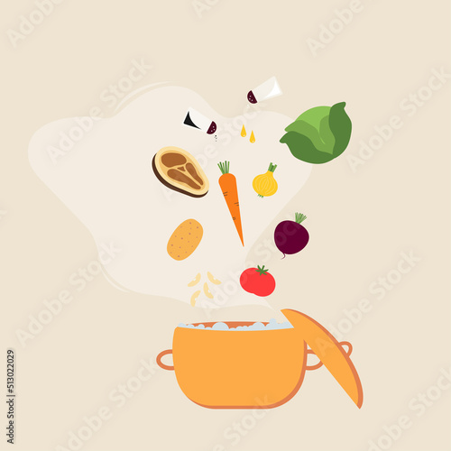 Flat style illustration about cooking