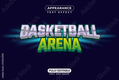 editable text effect basketball arena team battle versus player