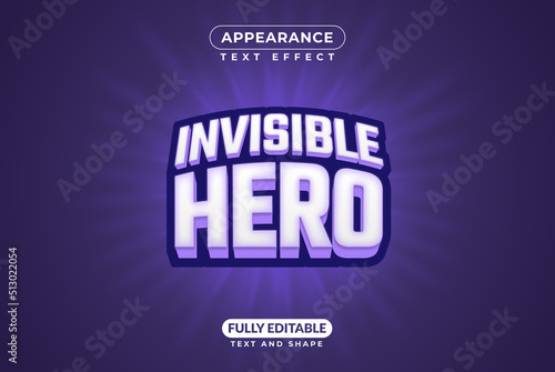 invisible hero series academy title adventure game editable text effect font and color