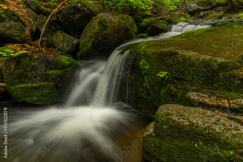 Jedlova creek in Jizerske mountains in spring morning