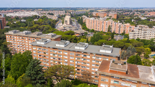 Photography Aerial view on a group of popular low-cost housing