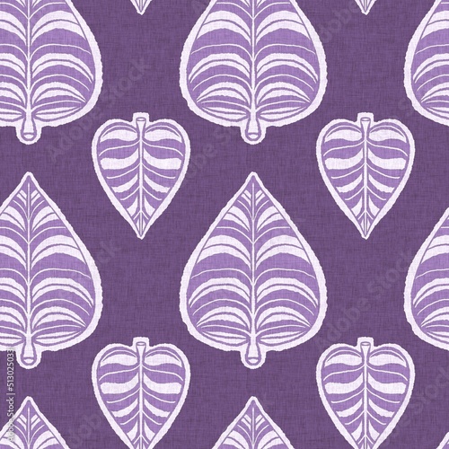 Gender neutral purple botanical foliage seamless raster background. Simple whimsical 2 tone pattern. Kids floral nursery wallpaper or scandi all over print.