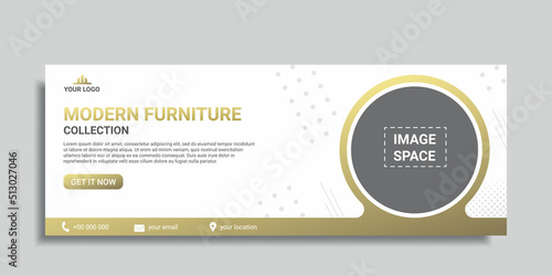 modern furniture collection social media cover or web banner