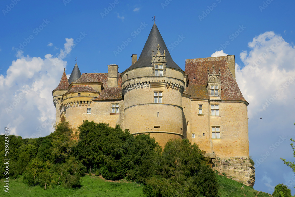 Castle of Bannes in the Dordogne department (France)