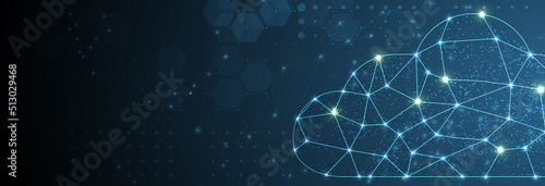 Cloud technology. Integrated digital web concept background