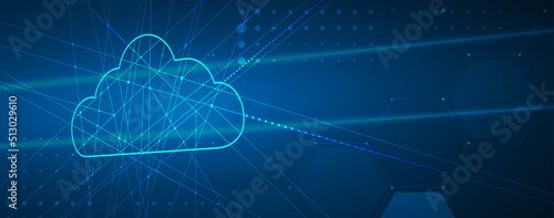 Cloud technology. Integrated digital web concept background