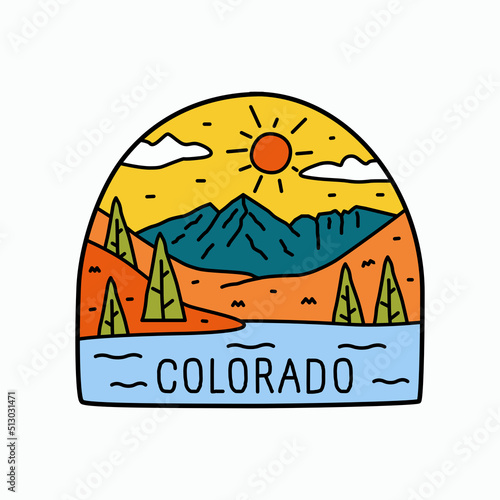 Elk Mountain Colorado national park design for badge, sticker, patch, t shirt design, etc
