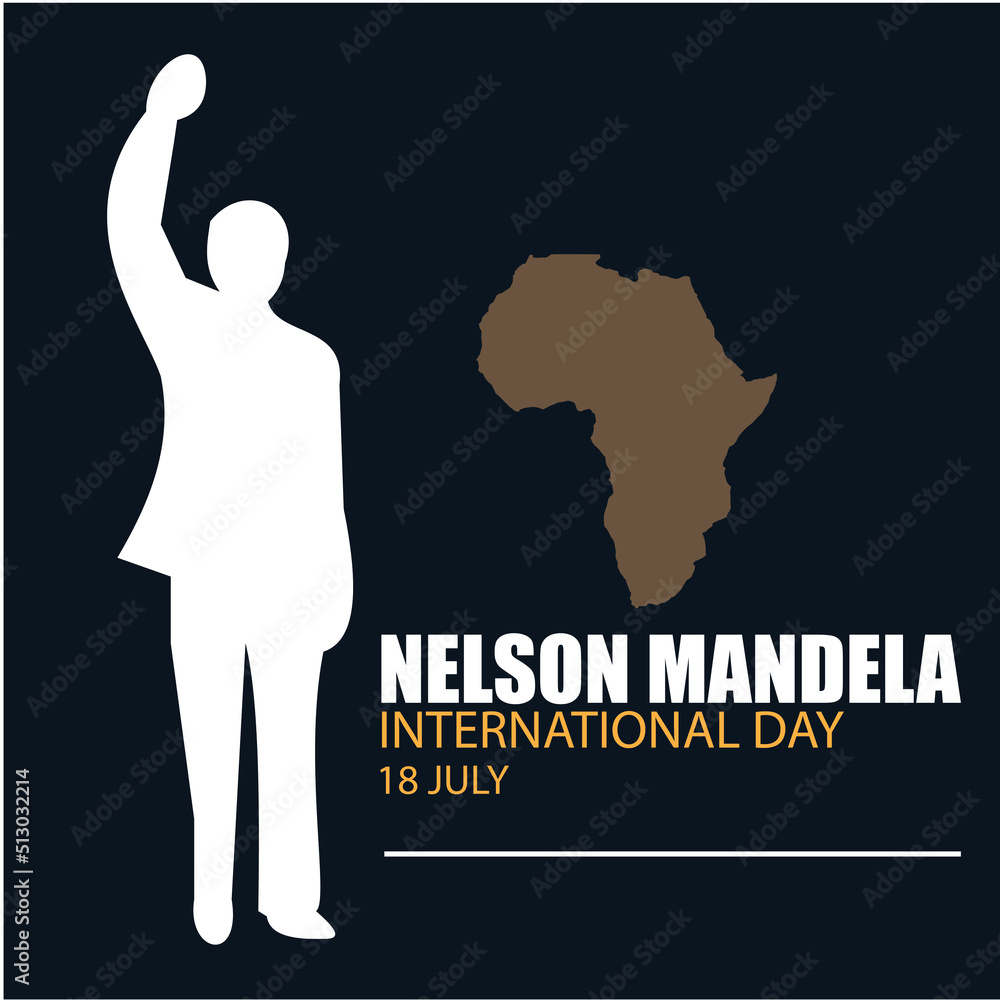 Nelson Mandela International Day Vector. Bain for posters, banners. simple and elegant design