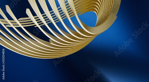 Abstract gold line on white background