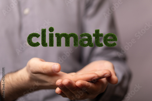 climate word modern in green