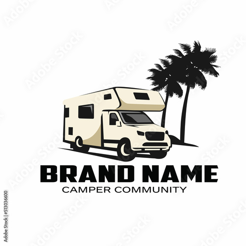 Camper Van Caravan vector image editable and ready made logo © innova