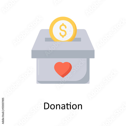Donation  vector flat icon for web isolated on white background EPS 10 file