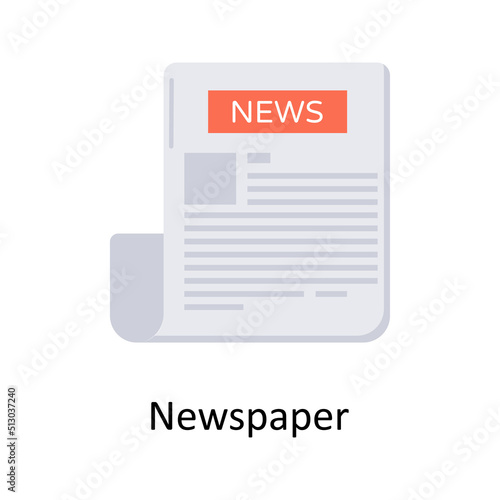 Newspaper   vector flat icon for web isolated on white background EPS 10 file