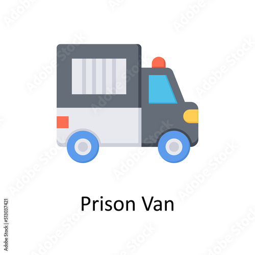 Prison Van  vector flat icon for web isolated on white background EPS 10 file