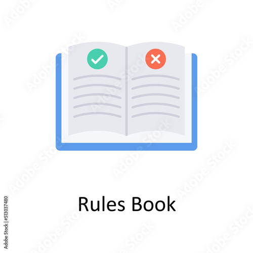 Rules Book  vector flat icon for web isolated on white background EPS 10 file