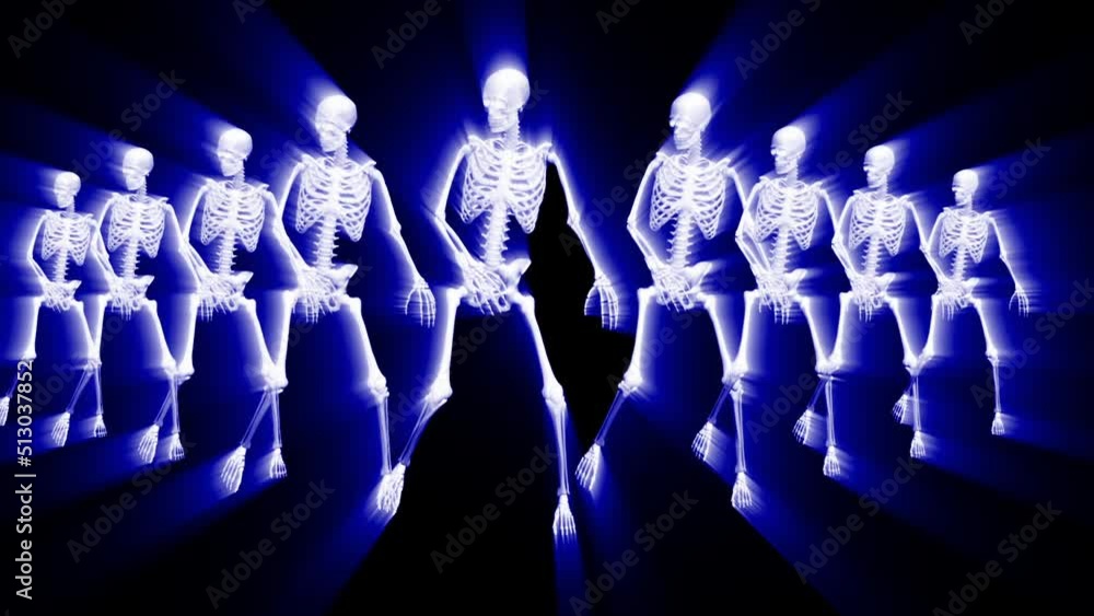 Light Dancing Skeletons 3D. 3D Skeletons Fanny Dance Animation