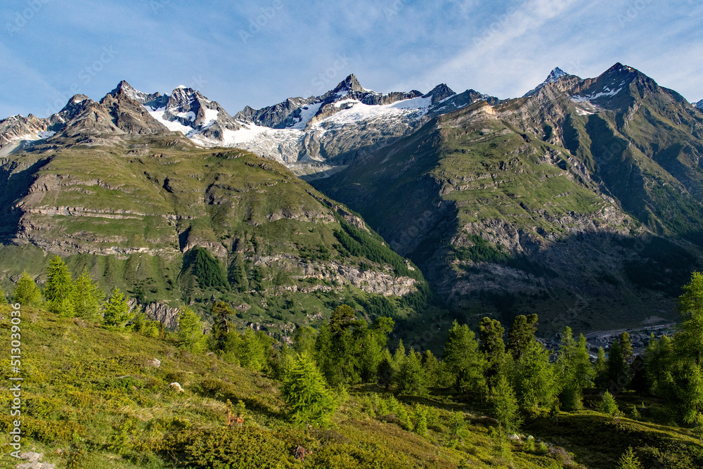 The mountains of the Alps near Zermatt, Wallis in Switzerland